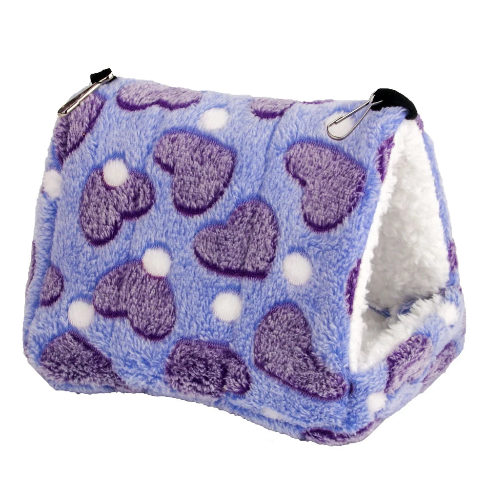 Heart Plush Pet Hamster Nest for Birds House Warm Comfortable Winter Parrot Hammock Cave Cage Hut Tent Pet Bird Cage Accessories