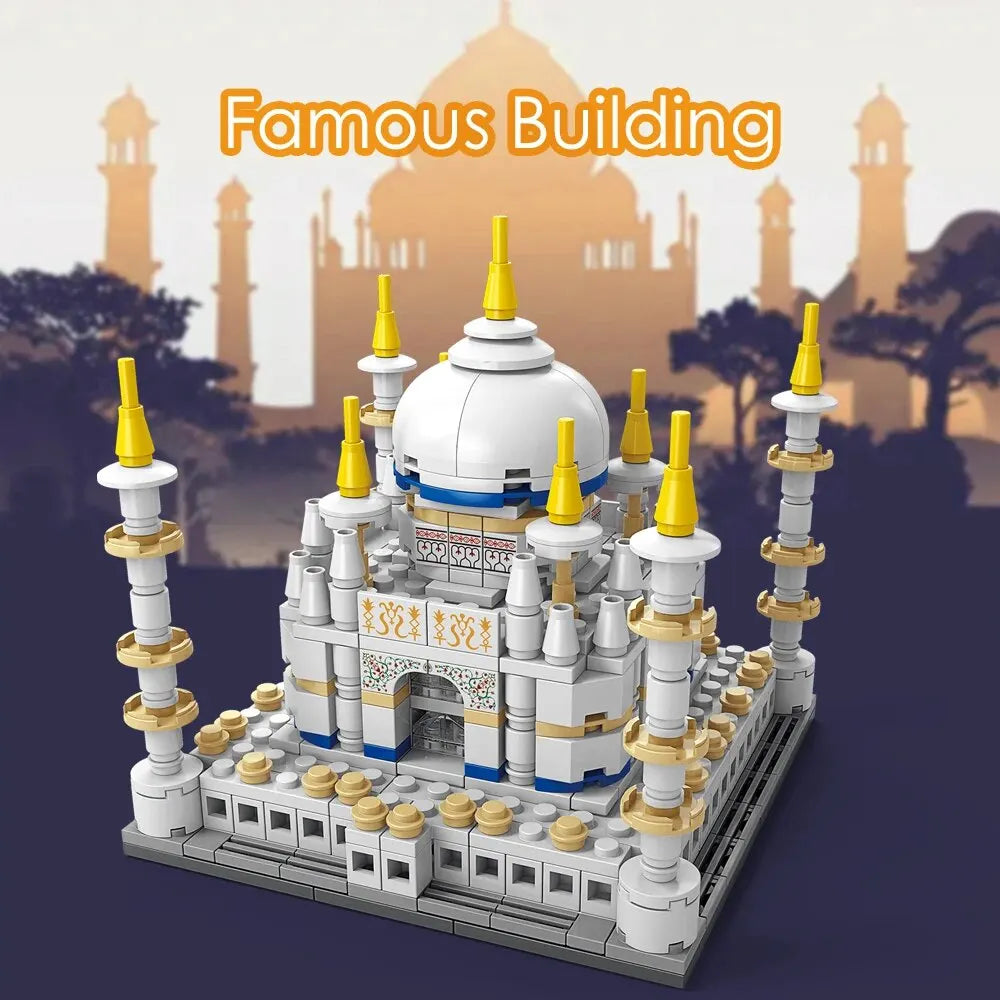 510PCS Taj Mahal Mini Building Blocks Set 3D Puzzle DIY Architecture Pixel Bricks Architecture Model Toy