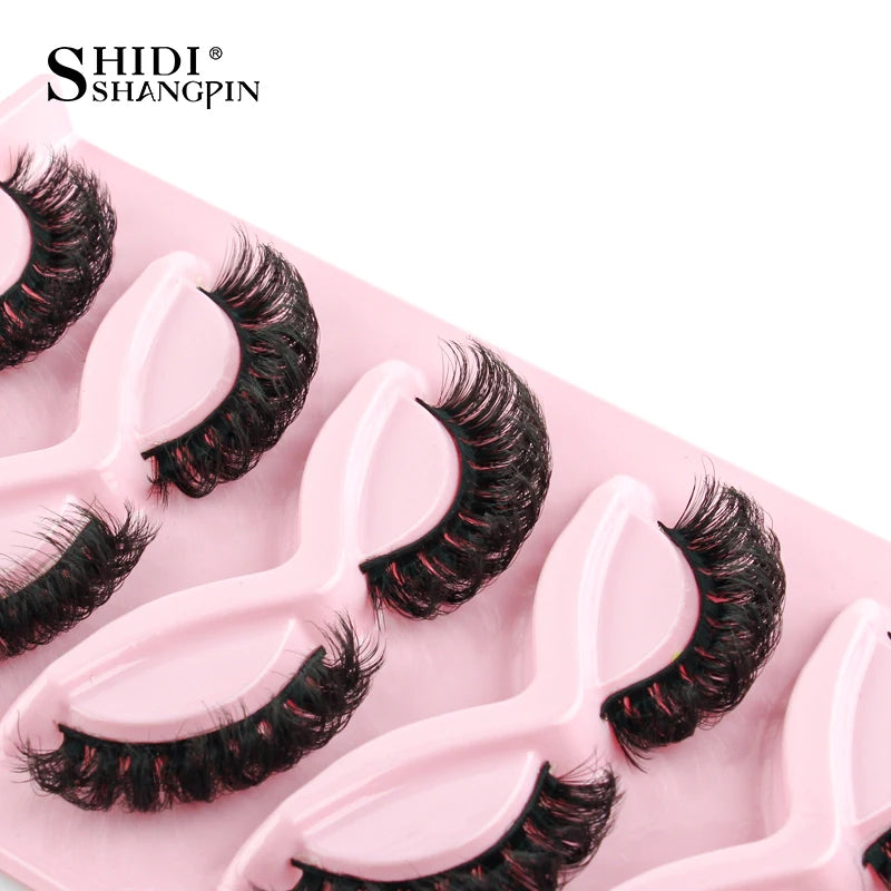 3/5 Pairs Cat Eye False Lashes Natural Short Fluffy Eyelashes Wispy Half False Eyelashes Eye End Extension Faux Mink Makeup