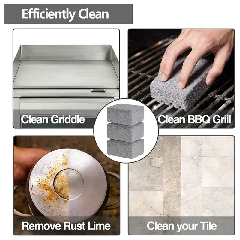 BBQ Grill Cleaning Brush Brick Block Barbecue Cleaning Stone Pumice Brick For Barbecue Rack Outdoor Kitchen BBQ Tools Mangal