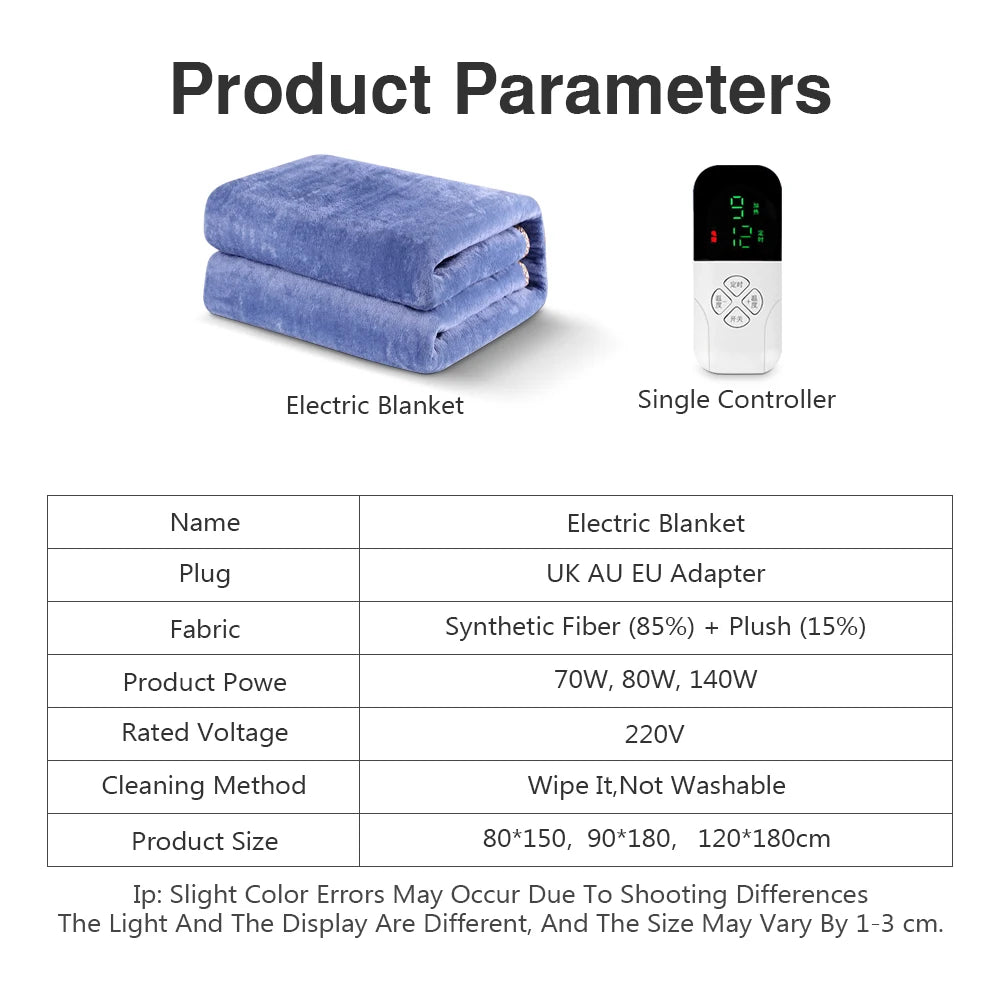 220V Electric Blanket Intelligent Switch Thicken Security Heating Pad Thermostat Blankets Body Warm Electric Flannel Mattress