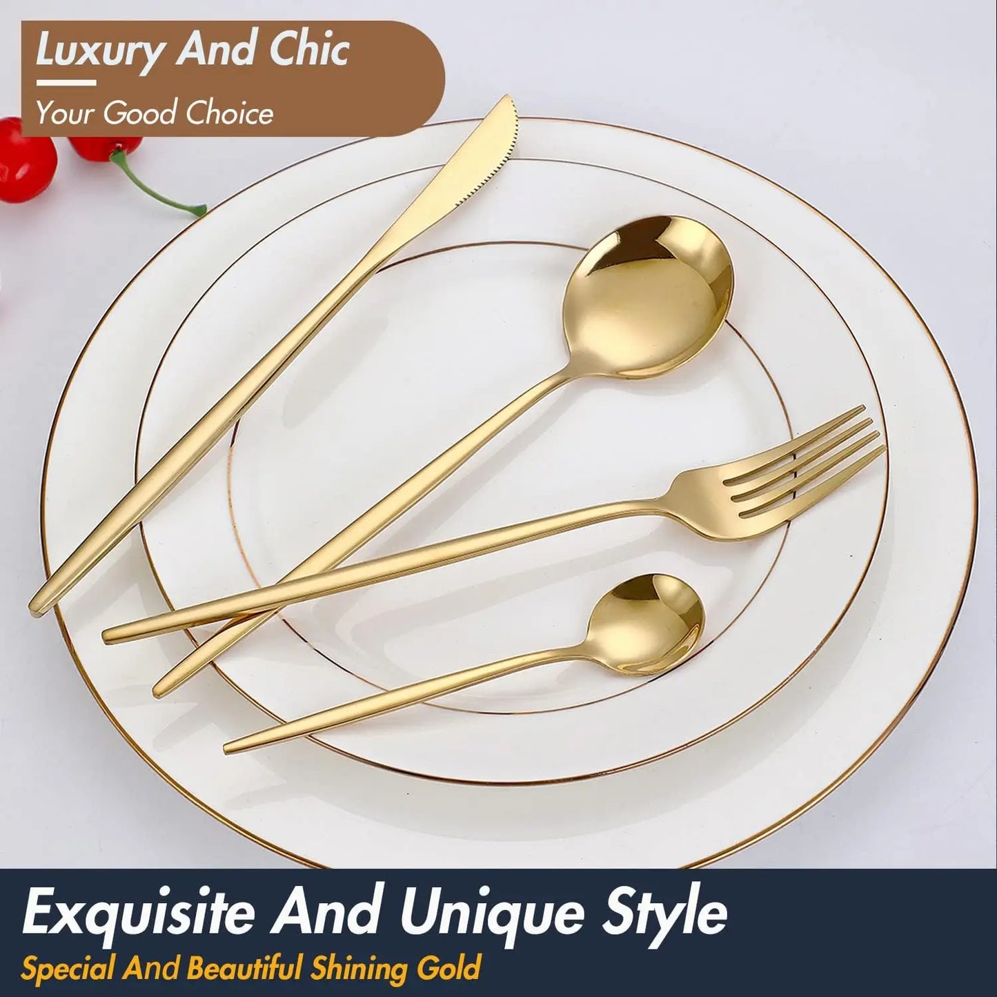 16/24Pcs Mirror Silverware Flatware, Stainless Steel Cutlery Set Utensils Kitchen Dinnerware Include Knife Fork Spoon and Teas