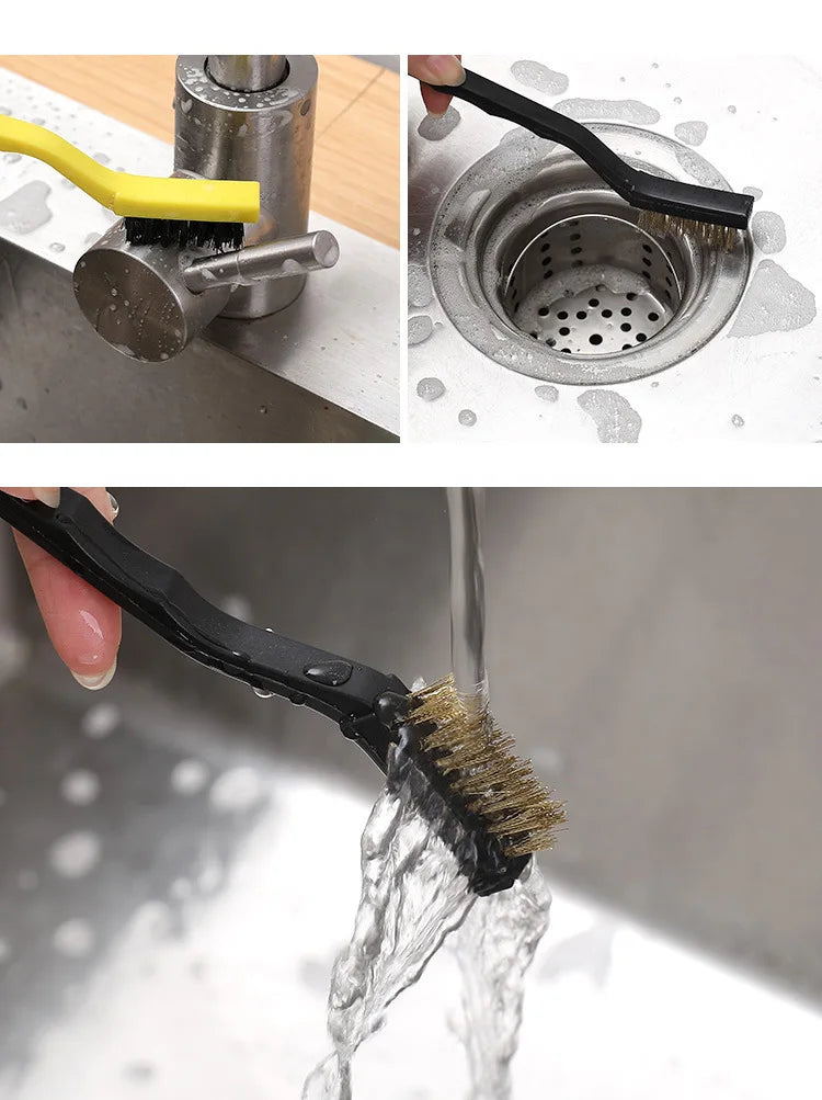 Japanese Gas Stove Cleaning Brush 3 Pack Kitchen Supplies Range Hood Stove Cleaning Tool Steel Wire Small Brush