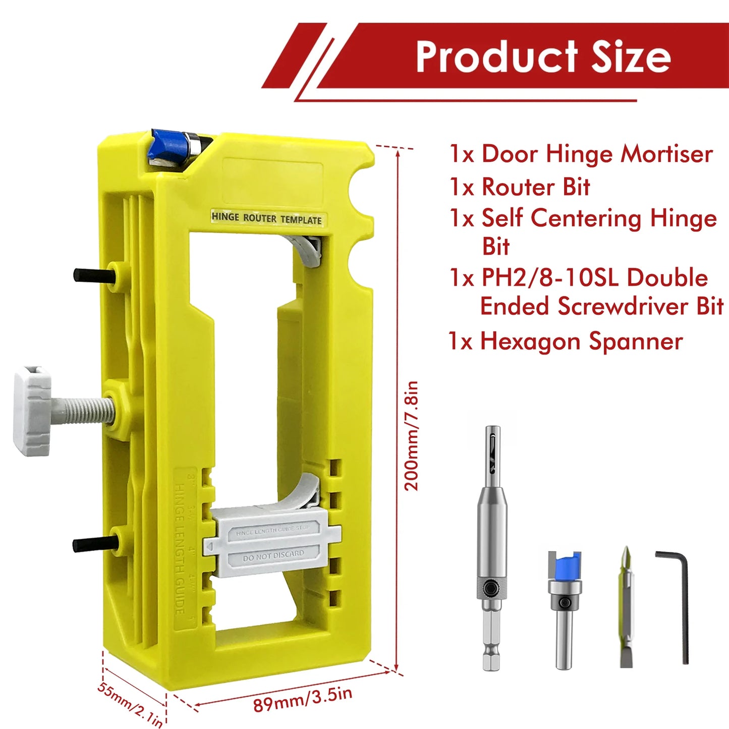New Door Hinge Routing Jig And Hinge Jig Plastic 3‑5in Length 1/4‑5/8in Radius Hinge Router Template for Woodworking Tool（green）