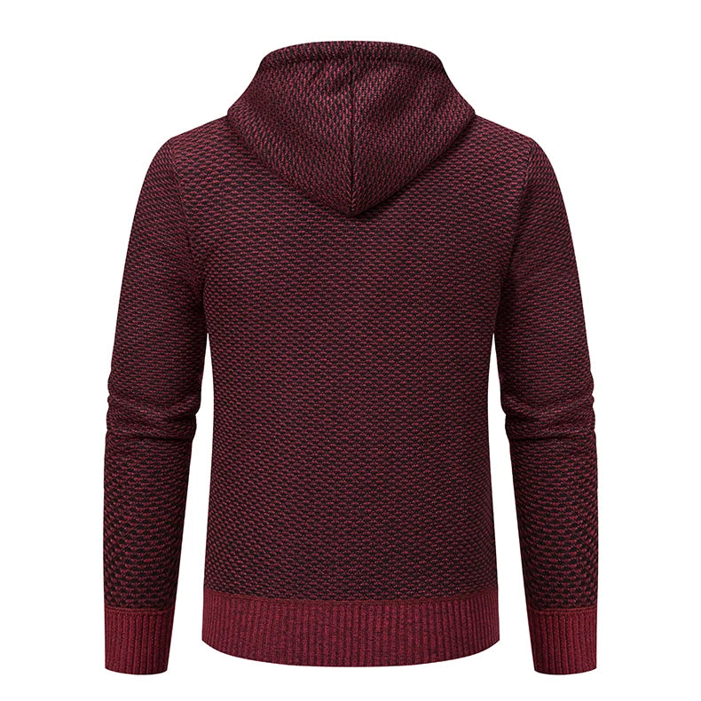 Men's trend in autumn and winter 2023 new plus velvet padded knit cardigan sweater coat