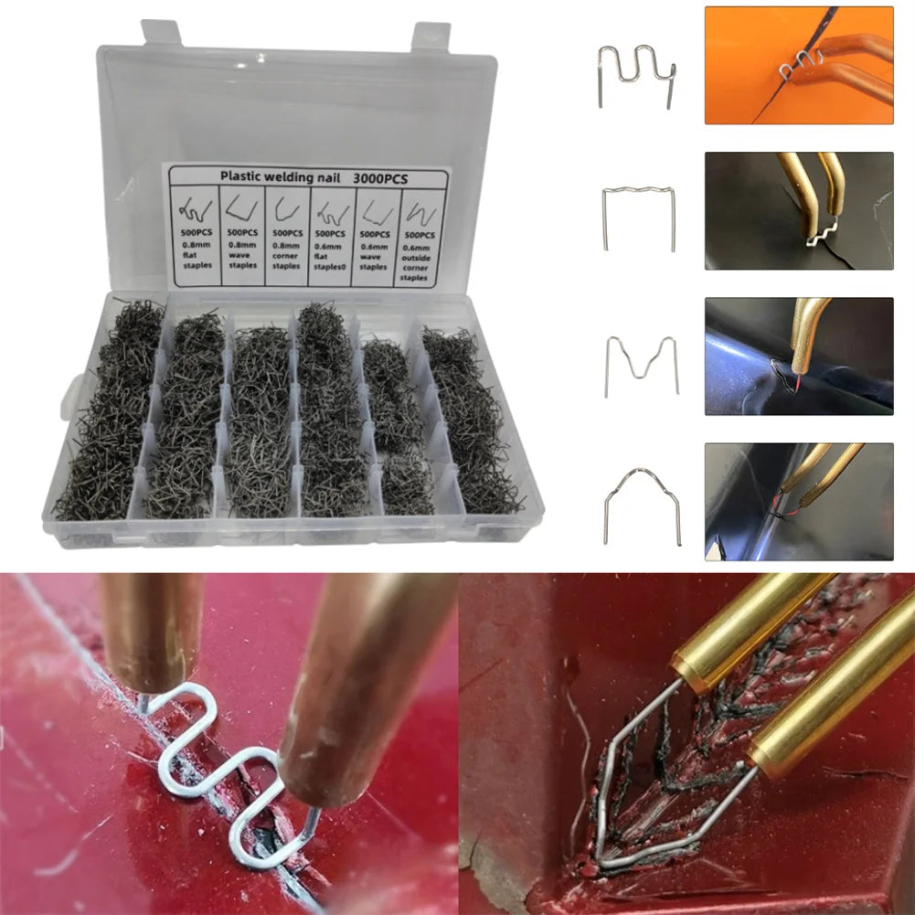 3000PCS Hot Stapler Staples For Plastic Welder Automotive Repair Machine Welding Wire Car Bumper Repair Welding Machine Tool