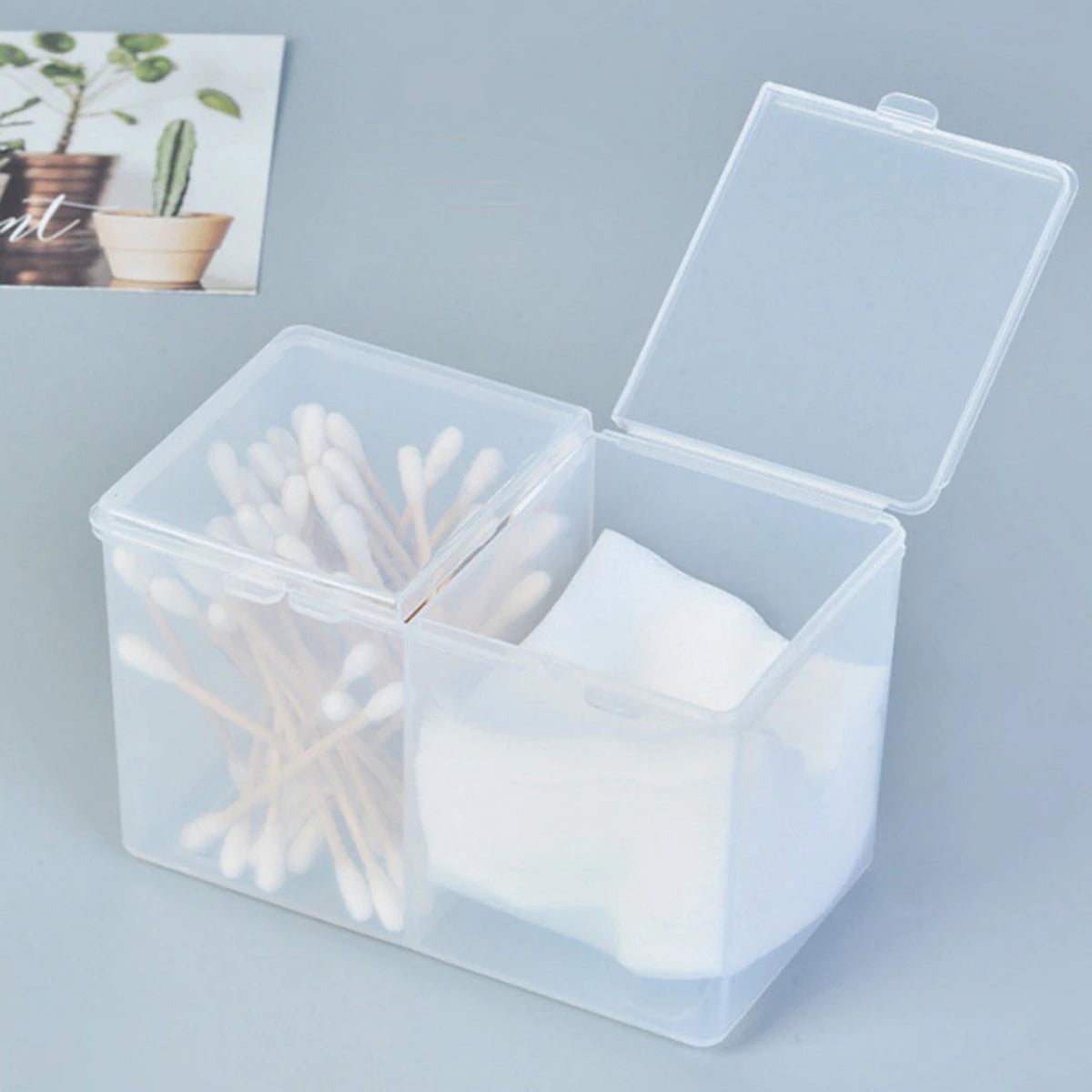 1PC Nail Towel Storage Box Cotton Sheet Storage Box Independent Double Cell Nail Wash Towel Storage Drum Cotton Stick Storage Bo