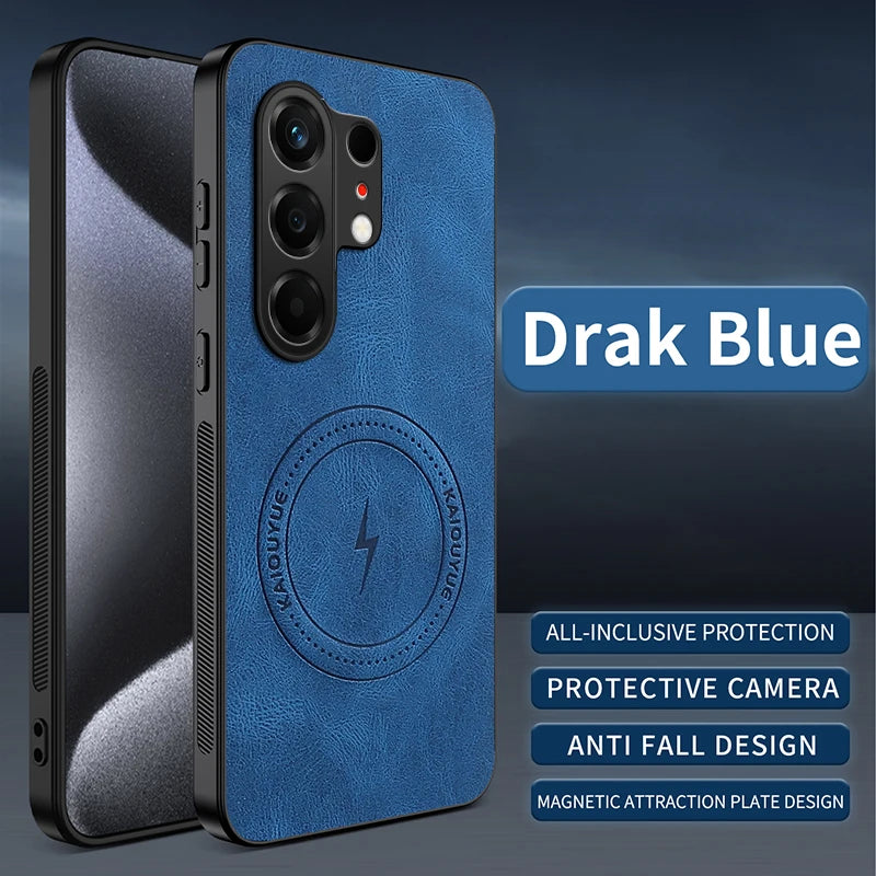 For Tecno Camon 50 4G Vintage Business Phone Case Cover Sheepskin Leather Magnetic Case Wireless Case for Tecno Camon 50 Pro 4G