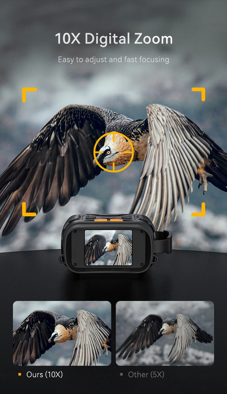 1080P Night Vision Binoculars 10x Digital 800m Full Dark Infrared Night Vision Telescope Goggles 2.8” Large Screen For Camping