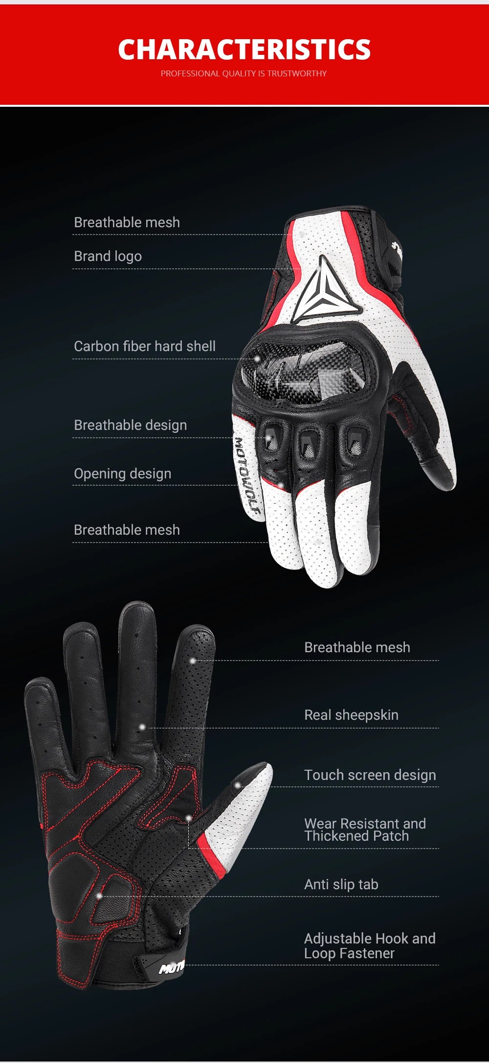 Motorcycle Racing Gloves Men Leather Gloves Summer Breathable Motorbike Guantes Moto Motocross Cycling Gloves Protective