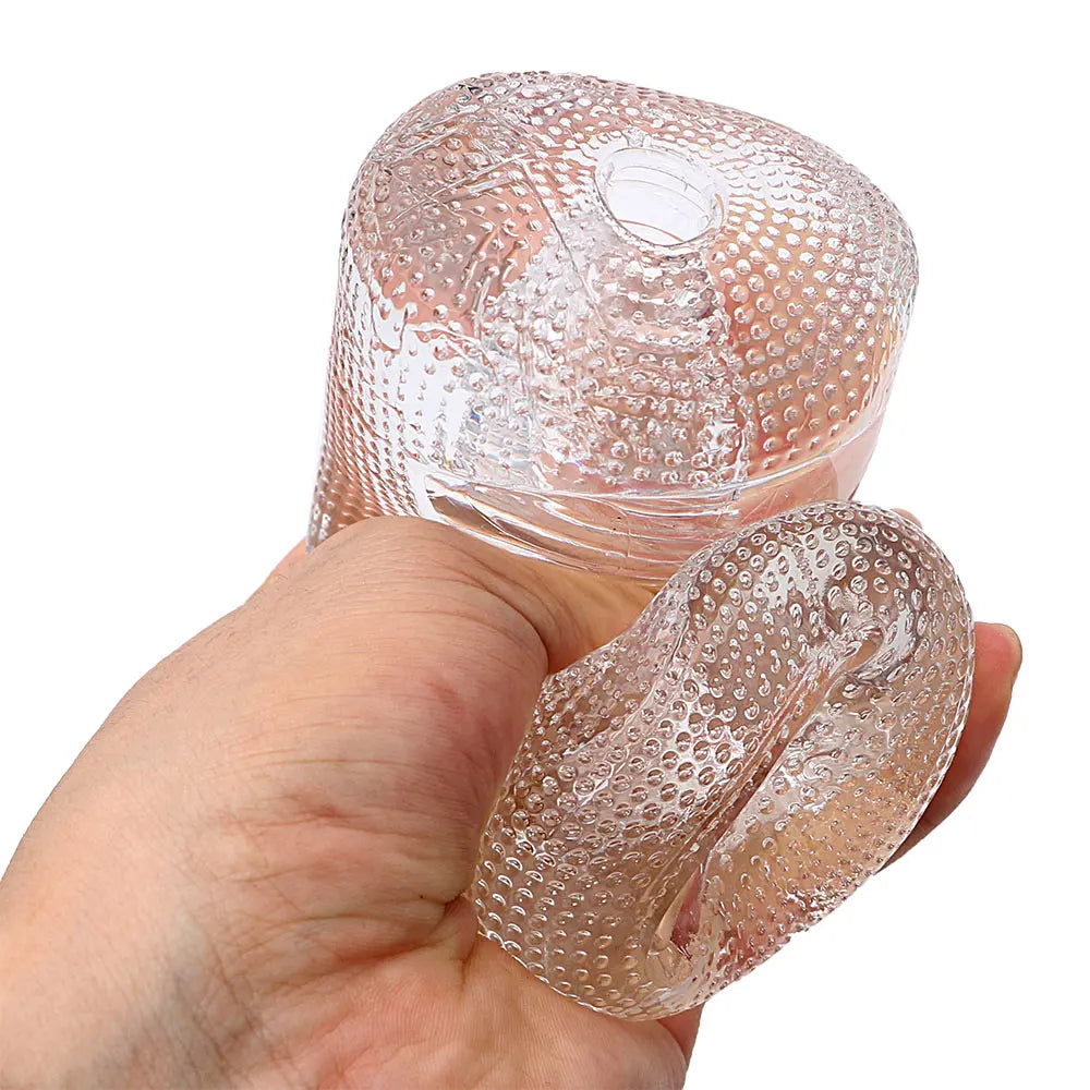 13cm Male Masturbator Transparent Jelly Artificial Vaginal Real Pussy for Men Penis Exerciser Cock Enlarger Suck Sex Toys Erotic