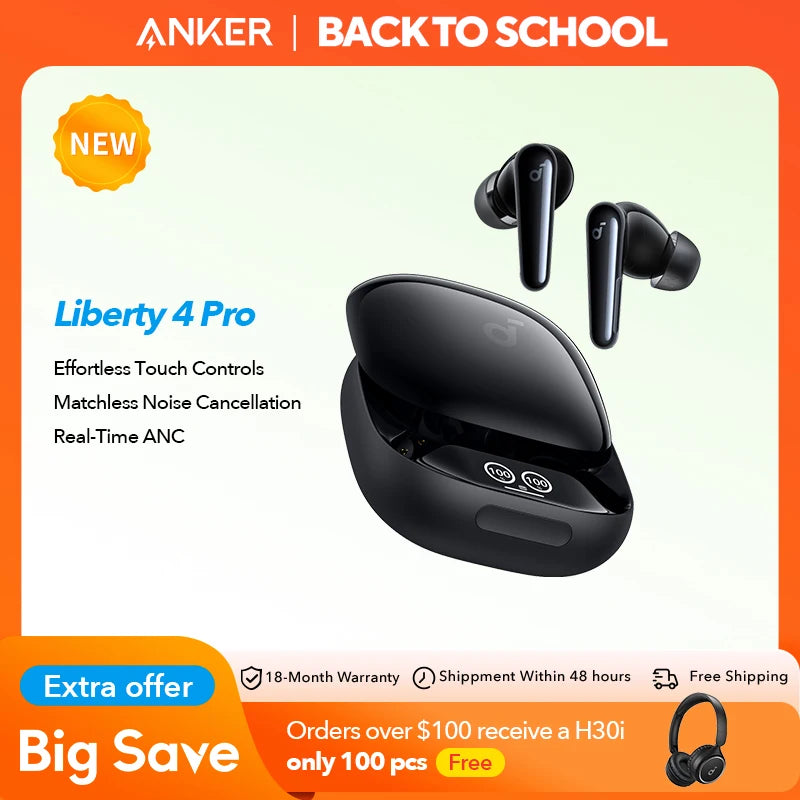 Soundcore by Anker Liberty 4 Pro Noise Cancelling Wireless Earbuds Earphone Bluetooth Wireless Bluetooth Earphones Headphones