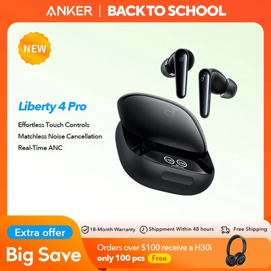 Soundcore by Anker Liberty 4 Pro Noise Cancelling Wireless Earbuds Earphone Bluetooth Wireless Bluetooth Earphones Headphones