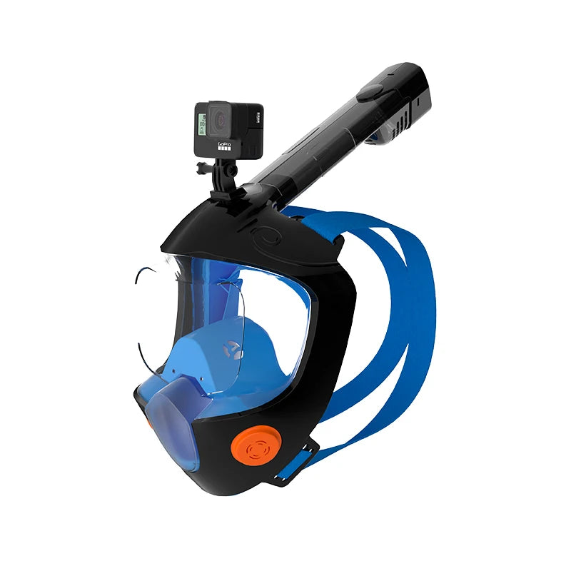 Full Face Snorkel Mask 180° Panoramic View Dry Top Snorkel Anti-Fog Leak-Proof Safe Breathing Swimming Diving Gear for Adults
