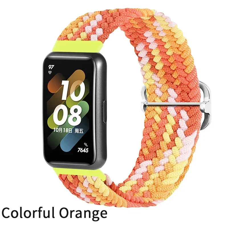 Strap For Huawei Band 7 Adjustable Elastic Nylon Braided Strap Men Women Replacement Bracelet Wristband For Huawei Band 7