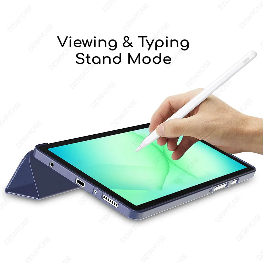 Silicone Case for Samsung Galaxy Tab A9/A11 8.7 inch SM-X110 X130, Trifold Stand Slim Flip Cover, Support Auto Sleep/Wake