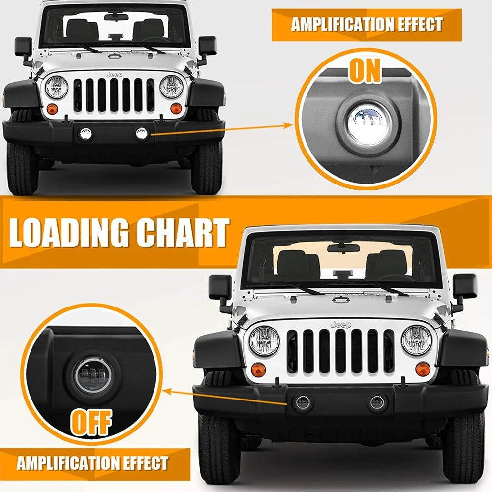 1pair 4 Inch LED Fog Lights DRL for Jeep Wrangler JK Unlimited JKu Dodge 40W White CREE LED Chip Off Road Driving Fog Lamp