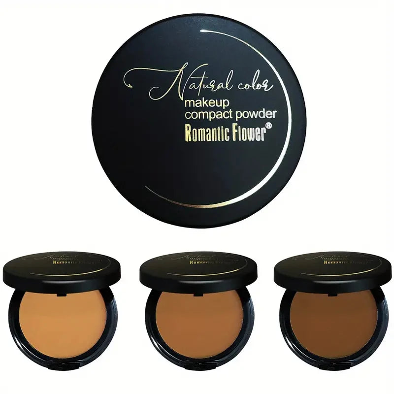 3 color bronzer, sculpting matte powder, waterproof, full coverage, press-on powder, natural color, with puff