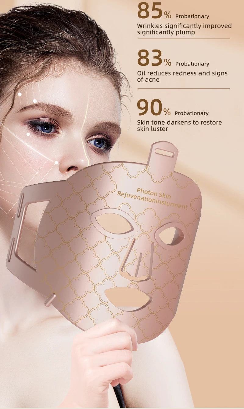 4 in 1 Red Led Light Therapy Infrared Flexible Soft Mask Silicone 4 Color Led Therapy Anti Aging Advanced Photon Mask IPX7 New