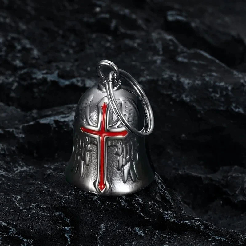 Biker Motorcycle Bell Necklace Charm Men\\\\'s Trend Jewelry Lucky Bell Pendant with Stainless Steel Chain