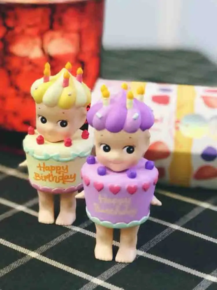 Sonny Angel Birthday Cake Series Blind Box Lying Down Angel Series Anime Figures Kawaii Cartoon Surprise Box Toys For Kids Gifts