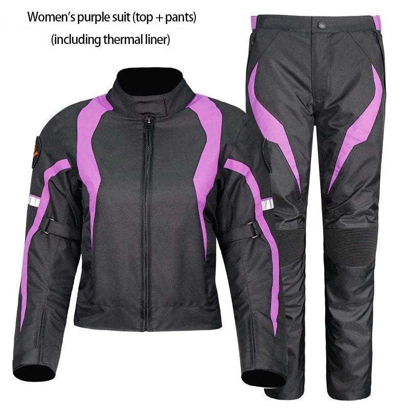 Motorcycle riding wear summer female waterproof motorcycle suit set slim-fit anti-fall four seasons racing clothing