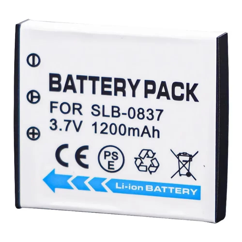3.7V 1200mAH SLB 0837 SLB0837 SLB-0837 Camera Battery + USB Charger Suitable for Samsung Camera NV3 NV5 NV7 I5 I6 I50 I70 L73
