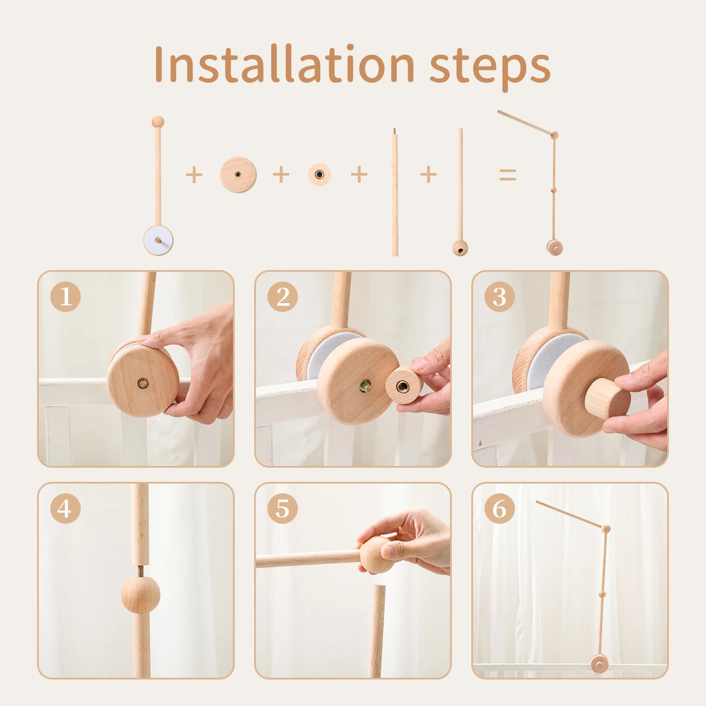 Baby Crib Mobile Bed Bell Toys Musical Rattle Educational Toys Bed Bell Newborn Mobile Bed Bell Bracket Baby Hanging Toys Holder