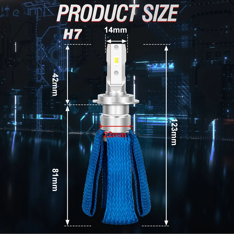 300W 30000LM H7 H4 H11 LED Car Headlight Bulbs H1 H8 H9 9005 HB3 9006 HB4 6500K White CSP Chip Fanless No Fan Bulb Copper Strip