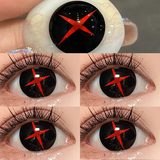 1pair Genshin Arlecchino Cosplay Color Contact Lenses Halloween Scary lens Softlens