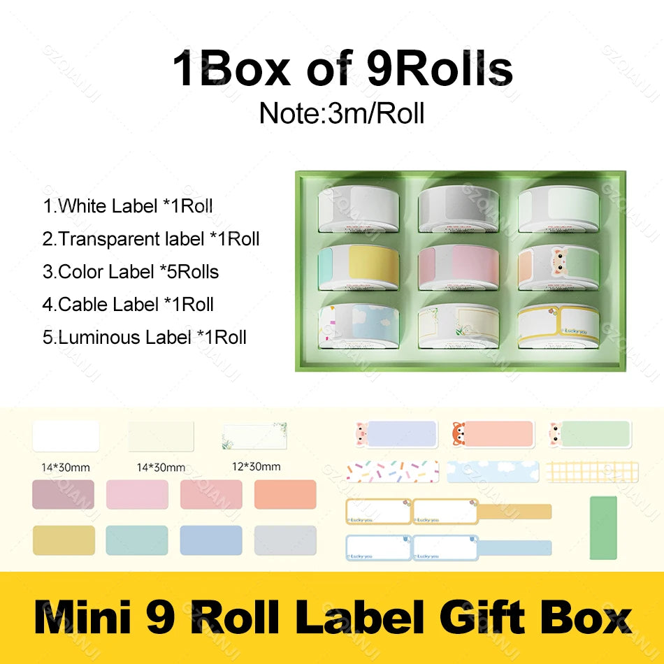 Niimbot D110 D11 Label printer paper Waterproof Anti-Oil Price Label Sticker Transparent Pure Color Label thermal Sticker Paper