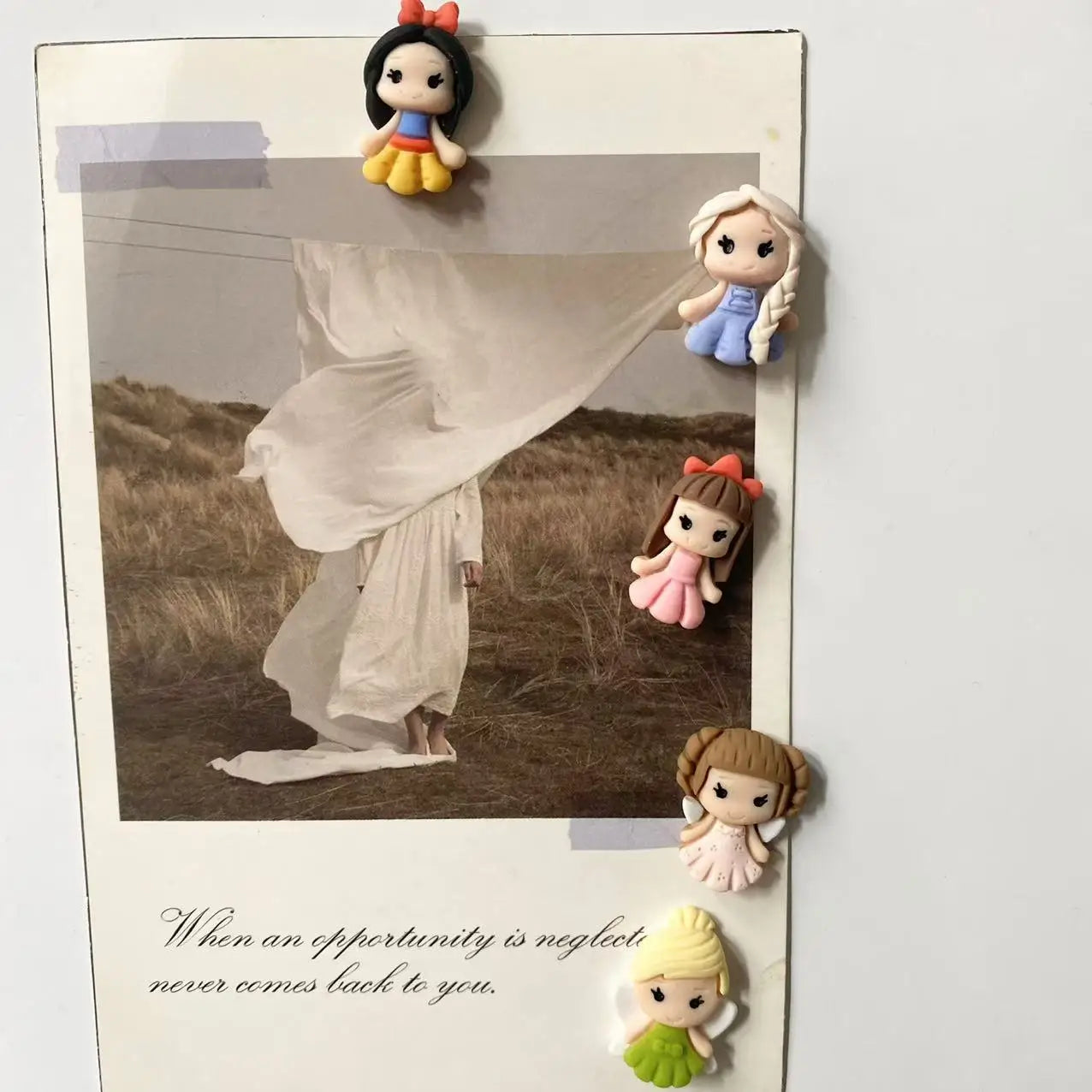10Pcs Mini Princess Refrigerator Stickers Resin Magnets Photo Message Fixed Magnets Cute Magnet Decoration