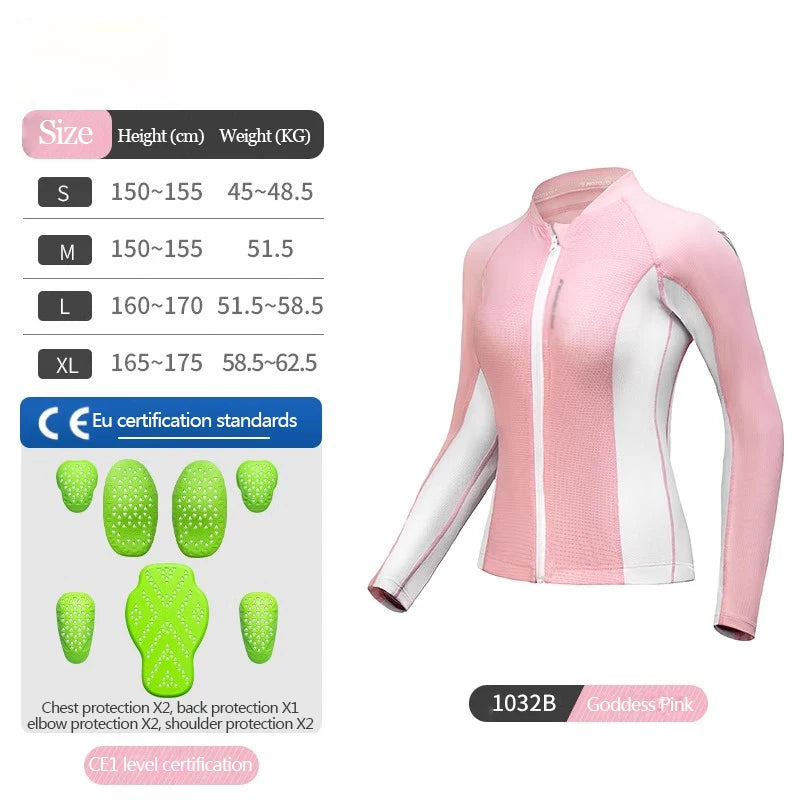 Motorcycle riding suits, all-season mesh breathable, spring and summer women's fitted, anti-drop, quick-drying clothes