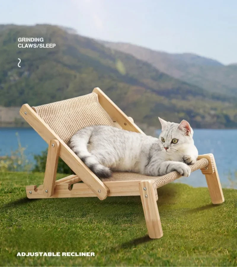 Cat Sisal Lounge Chair Detachable Adjustable Comfortable Beach Chair Lifting Bed Elevated Bed Cat Grab Board Easy To Install