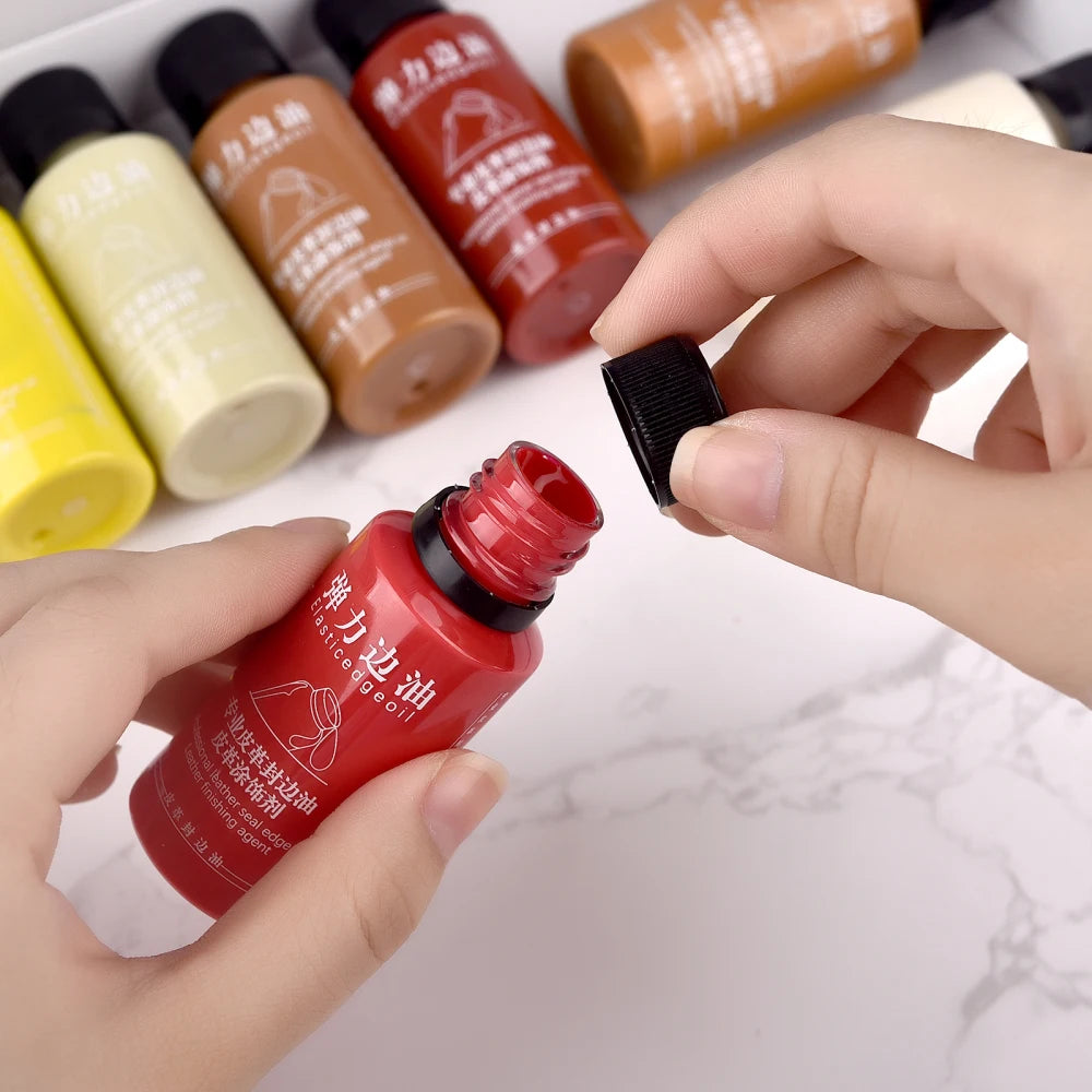 30ml Leather Edge Repair Paint Oil Dye Dressing Color Finish DIY Craft Leather Shoe Bag Coats Leather Elastic Edges Pigment