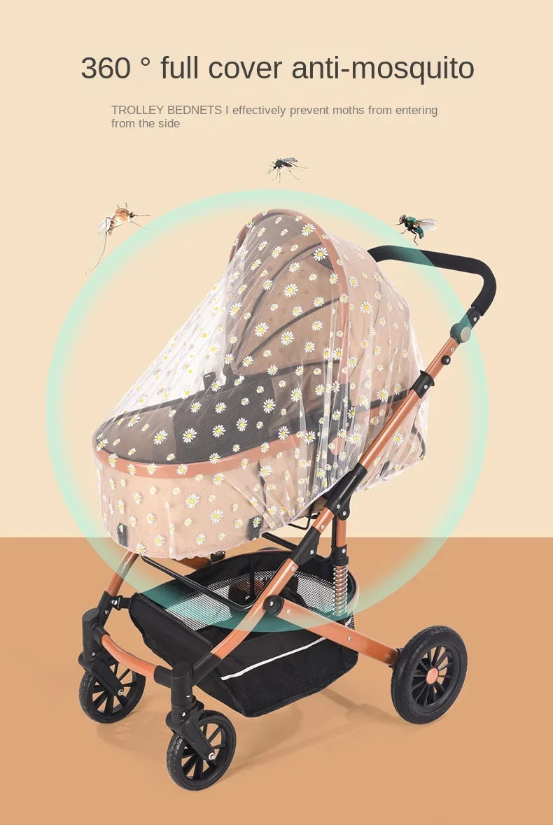 Baby Cart Sunshade Mosquito Net Universal Pram Net Buggys Insect Fly Net Protection Cover for Stroller Pushchair