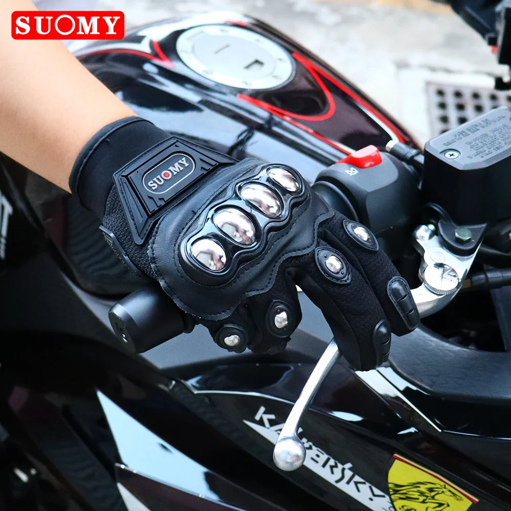 SUOMY Summer Full Finger Motorcycle Gloves Moto Luva Motocross Racing Gloves Motorbike Bicycle Cycling Riding Glove For Men Wome