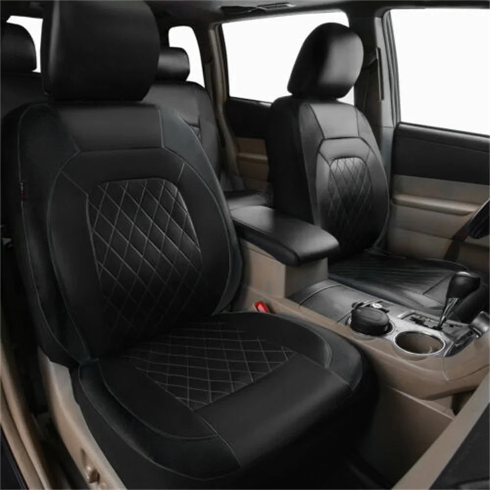 4pcs/9pcs PU Leather Car Seat Cover Fully Wrapped Seat Protector Waterproof Universal Sedan SUV Pickup Interior Seat Cover