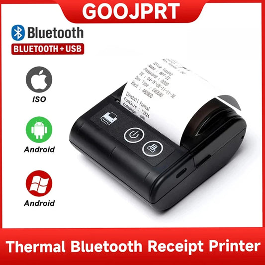 Mini Printer Pocket Thermal Receipt Printer 58mm Mobile Portable Ticket Bill Bluetooth USB Thermal POS Printer PC Android IOS