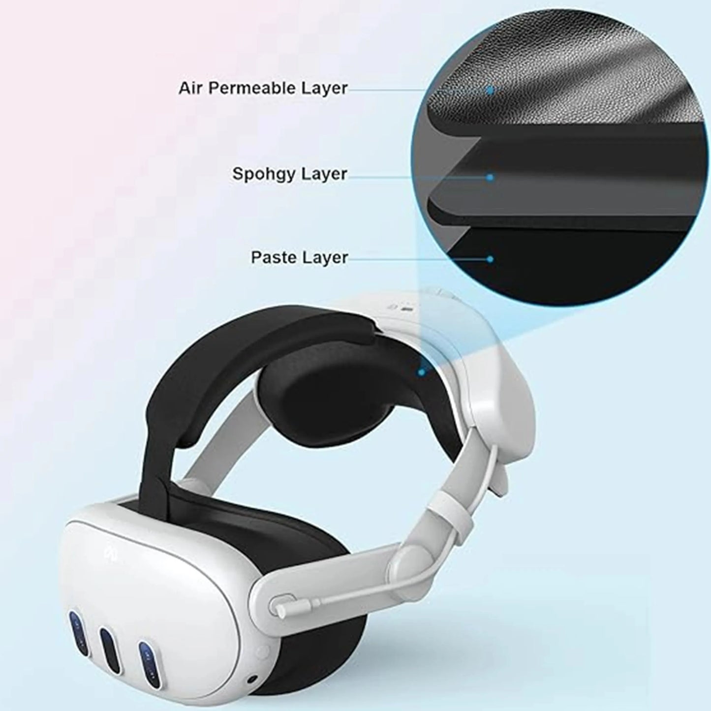 Head Strap with Battery for Meta/Oculus Quest 3,Adjustable Elite Strap Replacement Accessories for Oculus/Meta Quest 3