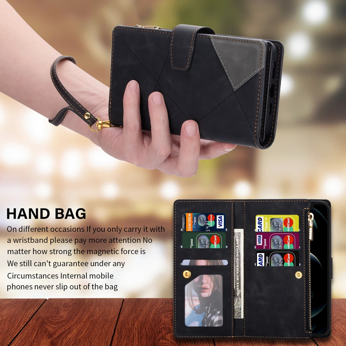 Flip Leather Case For XiaoMi 14T 13T 12T 11T 11 Lite Redmi Note 15 14 13 11S 12 Pro Plus Zipper Card Slot Wallet Bag Cover