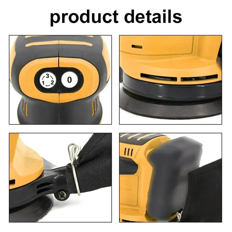 Dewalt 125mm Brushless Motor Cordless Orbital Sander Grinder Wood Metal Waxing Polishing Grinding Machine for Dewalt 20V Battery
