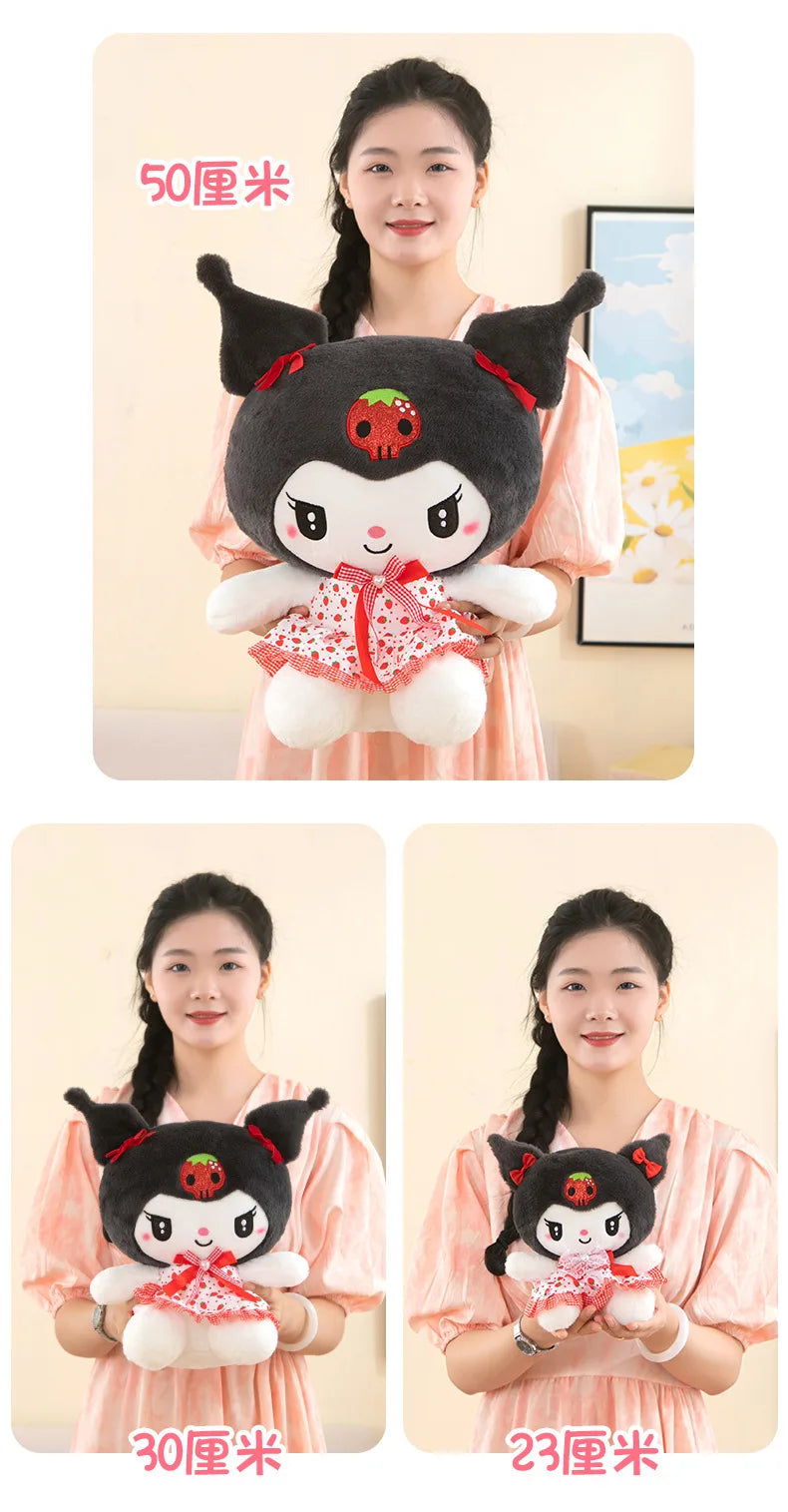 Sanrio Kuromi Hello Kitty My Melody Cute Cinnamoroll Pillow Plush Toys Plushie Keychain Stuffed Doll for Kids Christmas Gifts