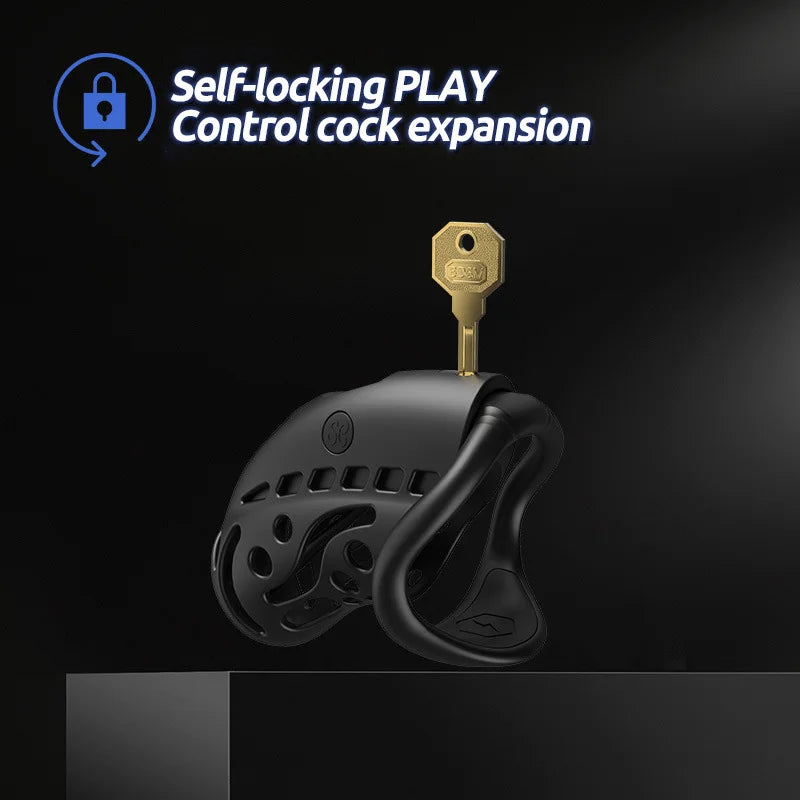 Male electric chastity cage sex toy USB magnetic charging chastity chicken cage penis ring Male 3 size 9 frequency chastity cage