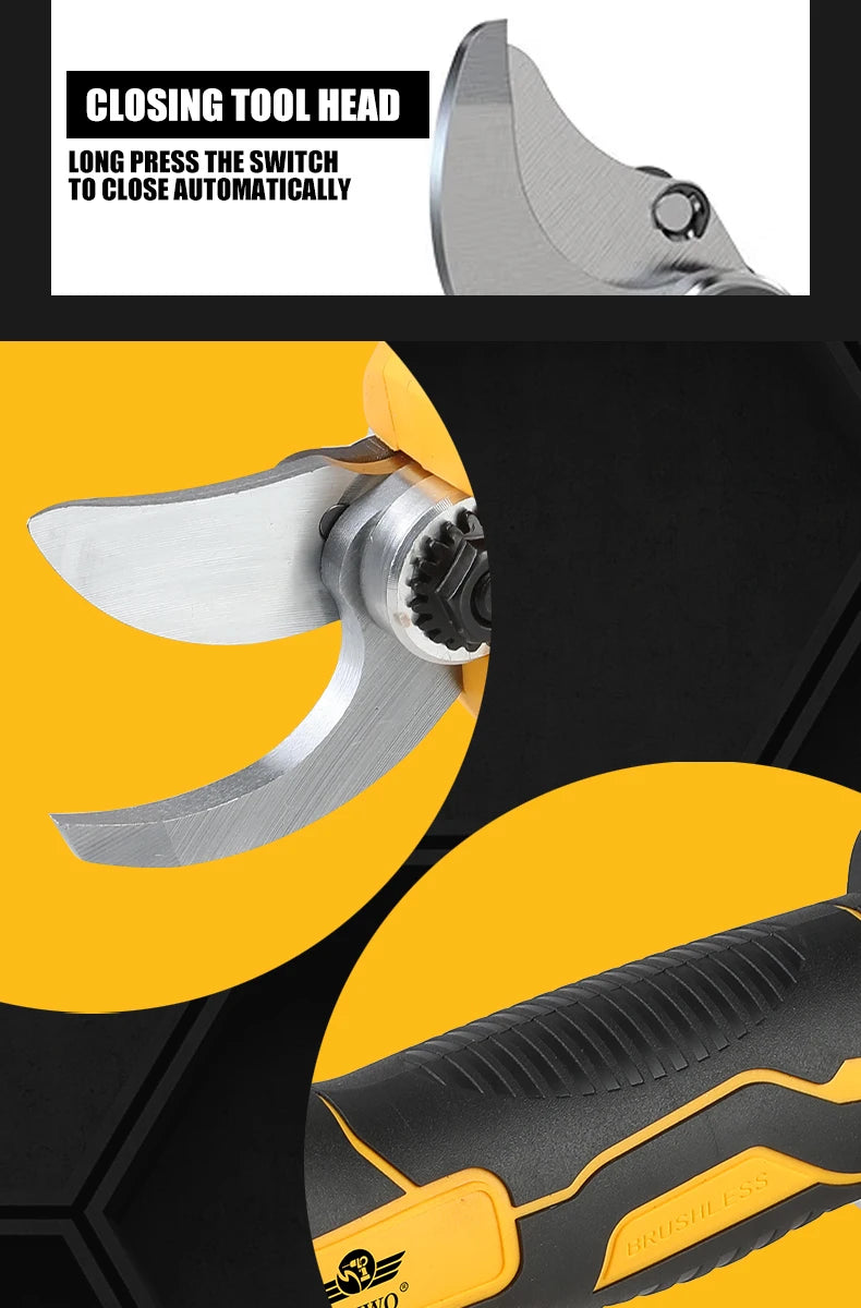 LYUWO Rechargeable Wireless Pruning Scissors, Fruit Tree Potted Pruning Electric Tool, 20V brushless, 30mm