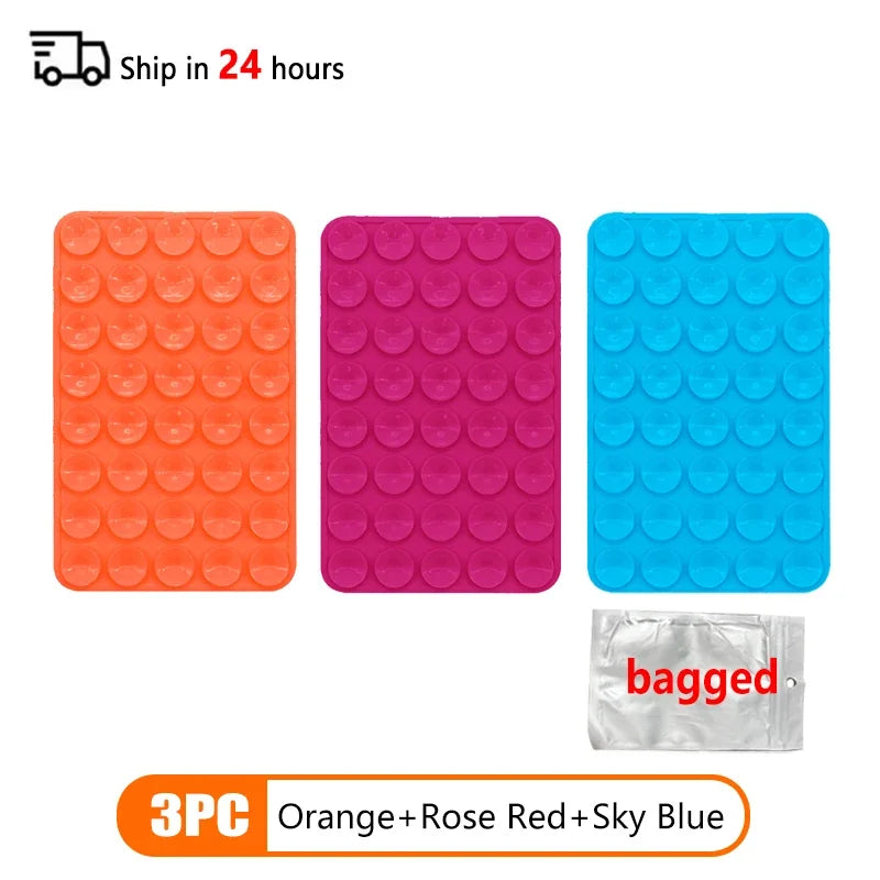Double Sided Silicone Suction Cup Multicolor Strong Adhesive Stand For iPhone 11 12 13 14 15 16 Pro Max Detachable Phone Holder