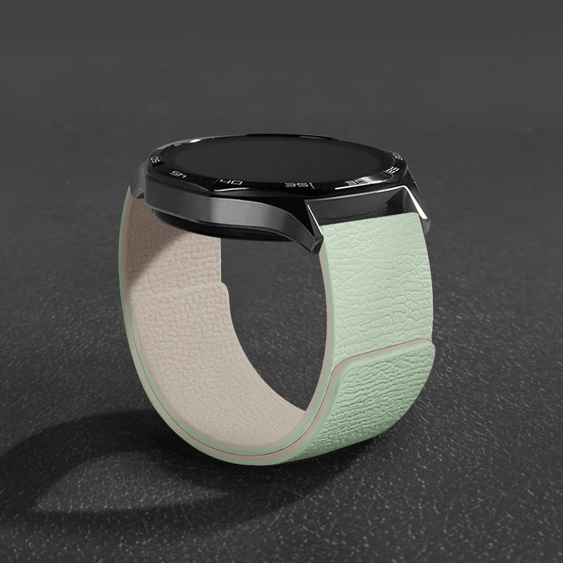 Magnetic Loop Strap For Samsung Galaxy Watch 7/6/5/4 Classic Silicone Lychee pattern 18mm 20mm 22mm Bracelet HUAWEI GT3-4-5 Band