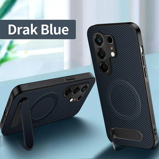 For Tecno Camon 50 40 Pro Plus Case Carbon Fiber Texture Magnetic Bracket PC Cover For Tecno Camon 40C Shockproof Bumper Funda