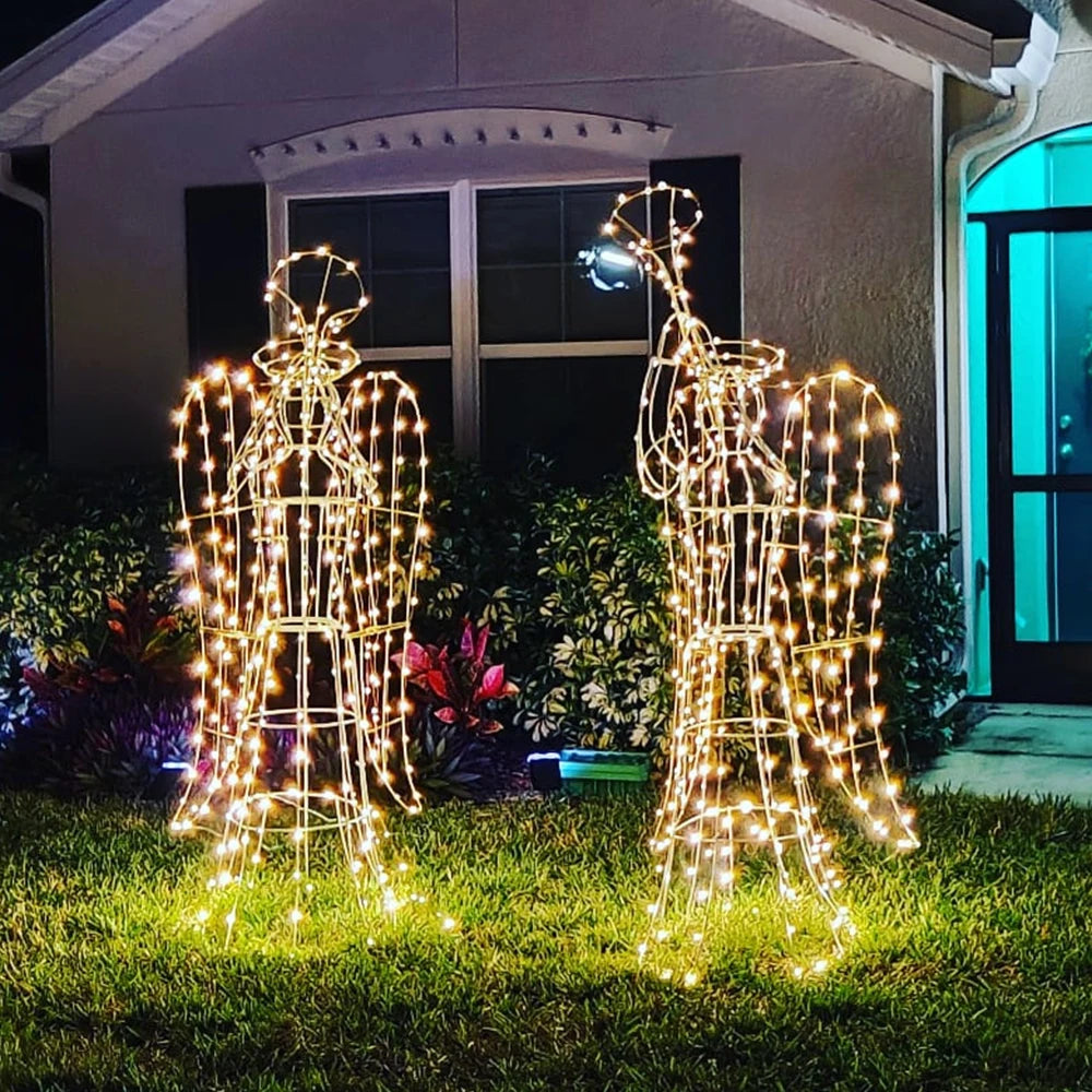 1pc Warm And Colorful Solar String Lights Outdoor Waterproof Led Courtyard Tree Wedding Flashing Lights Solar String Lights