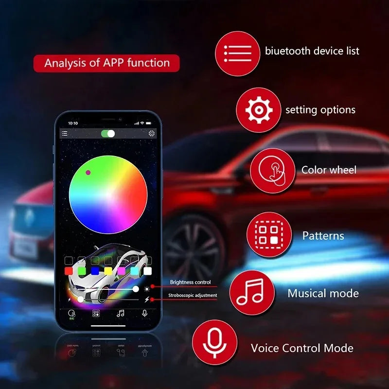 2/4 in 1 Car Floor Mat Ambient Light Customizable Logo RGB Colors App Wireless Control Acrylic Vehicle Supplies Car Accessories